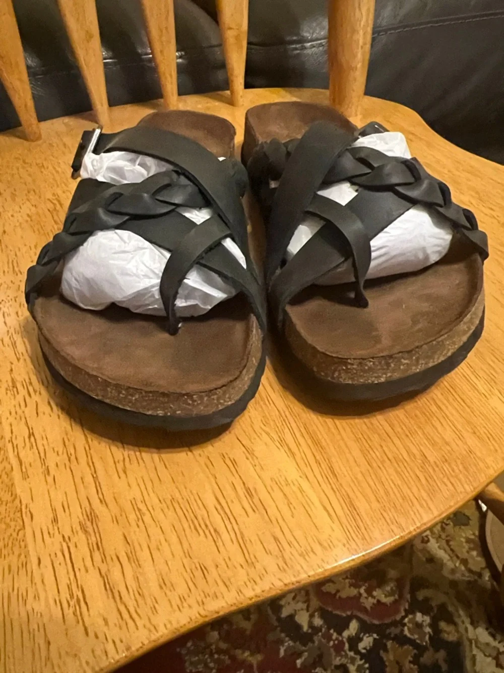 Sonoma Black Braided Strap Slide Sandals - Picture 2 of 9